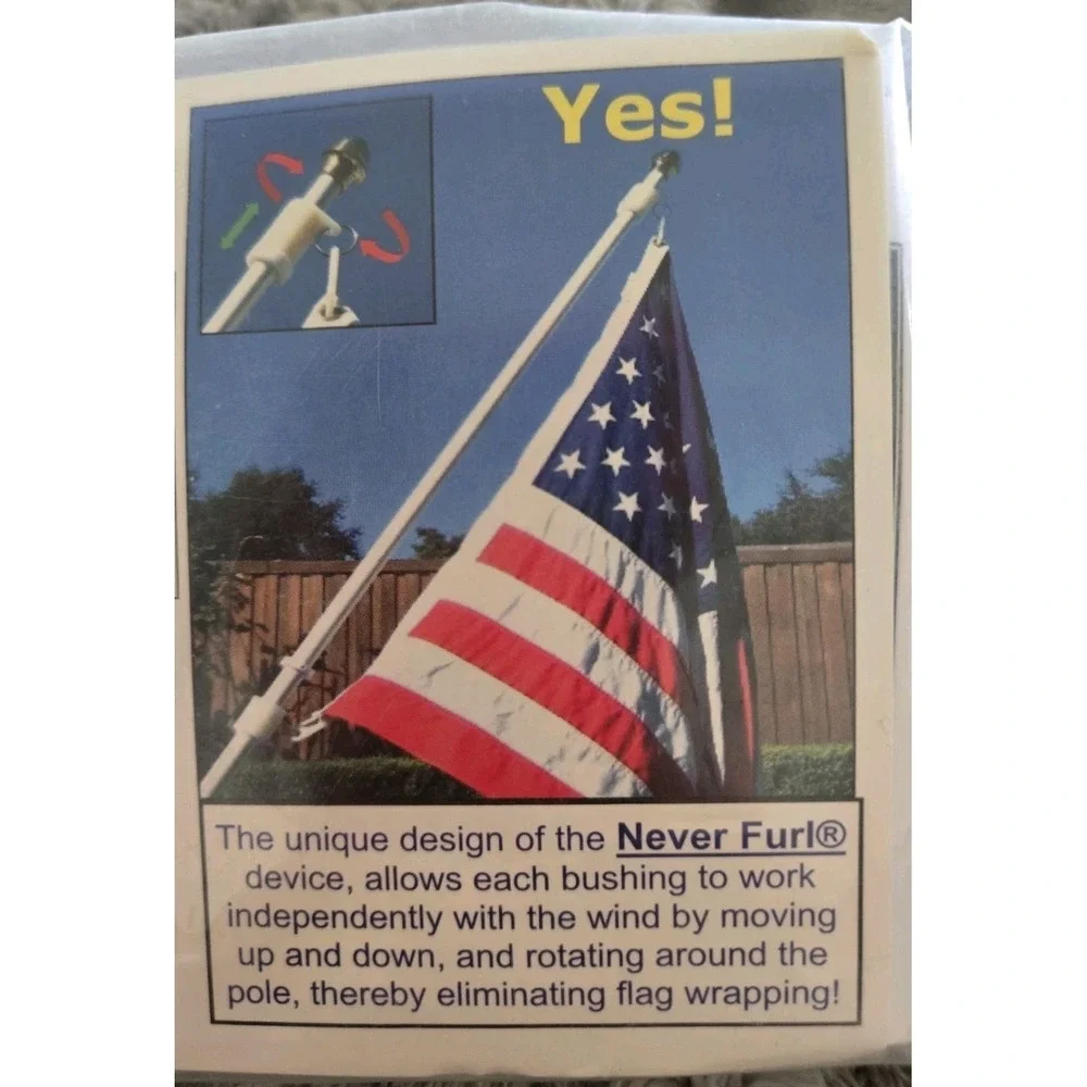 Never Furl device that absolutely eliminates Flag wrapping 1